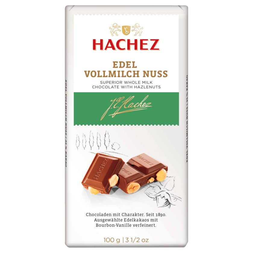 Hachez Schokolade Edel-Vollmilch-Nuss 100g